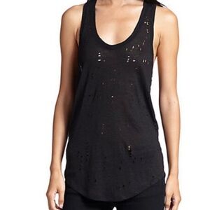IRO Distressed Black Tank Top
